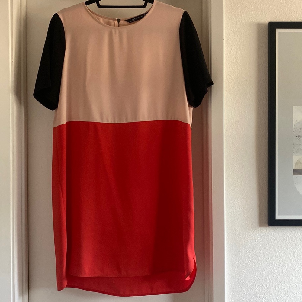 Zara woman color block dress. Size L